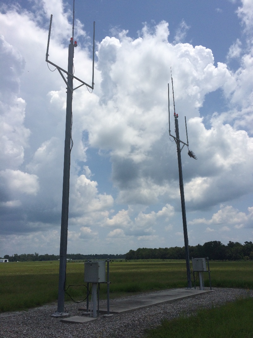 Antenna masts at a communication site